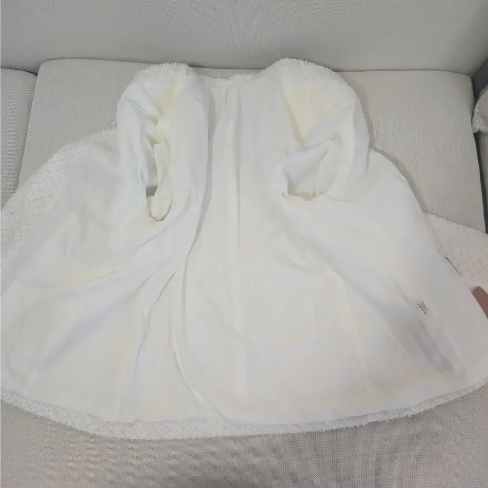 Morphine Fashion Pearl Crystal White Bridal Blazer Jacket XL NWT - Picture 3 of 11